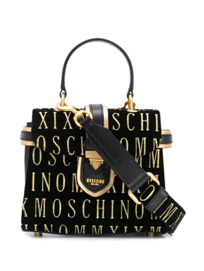 Moschino Roman Embroidery Tote Bag In Black