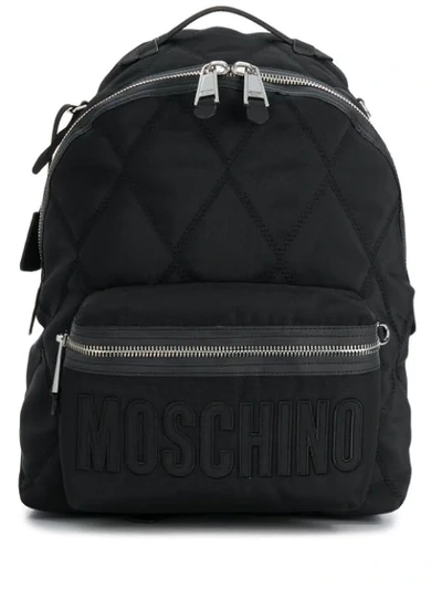 Moschino Quilted Effect Backpack In Black