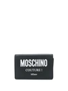 Moschino Logo Print Wallet In Black