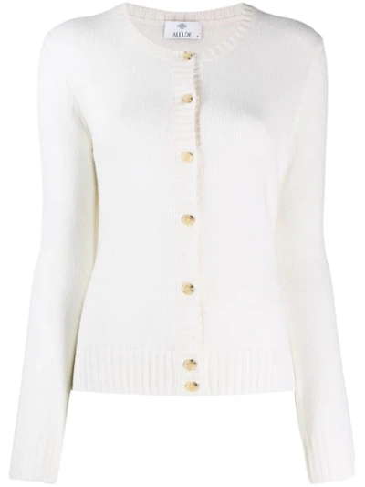 Allude Cable Knit Jumper In White
