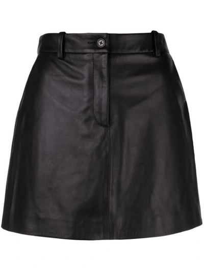 Nili Lotan Laurel Leather Mini Skirt In Black