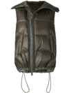 Sacai Padded Zip-up Gilet In Green