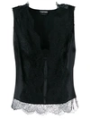 Tom Ford Stretch Lace Tank Top In Black