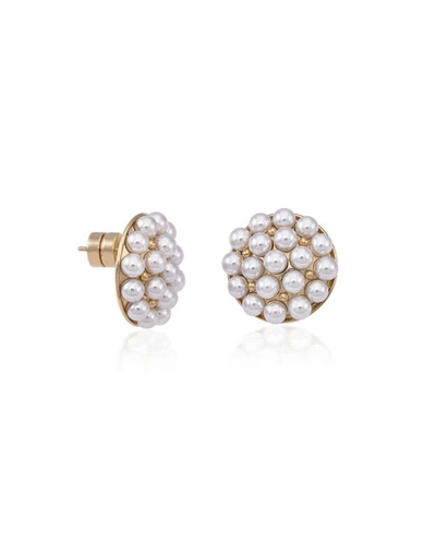 Majorica Women's Allegra Faux-pearl & Goldplated Button Stud Earrings In White