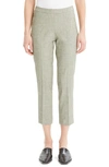 Theory Cropped Linen Basic Pull-on Pants In Cargo Melange
