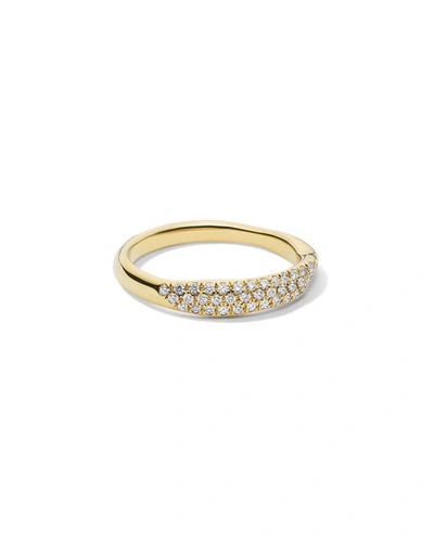 Ippolita 18kt Yellow Gold Stardust Top Squiggle Diamond Band Ring