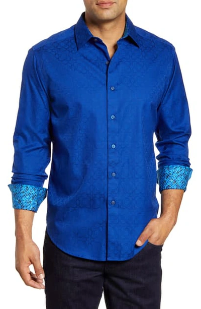 Robert Graham Keaton Regular Fit Button-up Sport Shirt In Blue