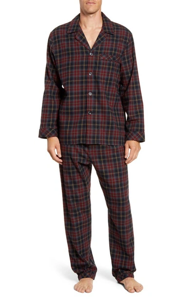 Majestic Trimmings Plaid Cotton Flannel Pajamas In Black