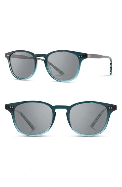 Shwood Kennedy 50mm Polarized Sunglasses In Deep Sea / Grey