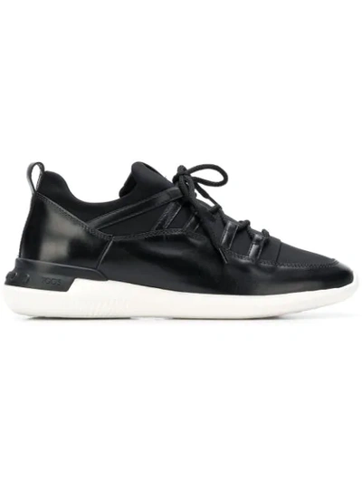 Tod's Active Sport Light 91b Leather And Suede Trainers In Black