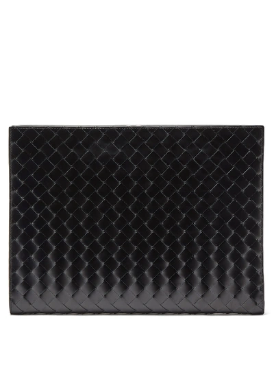 Bottega Veneta Intrecciato-leather Document Holder In Black