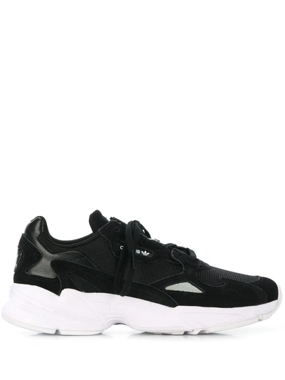 Adidas Originals Falcon Lace-up Leather Running Sneakers In Black