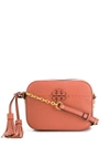 Tory Burch Mcgraw Leather Camera Bag - Pink In Dark Cider