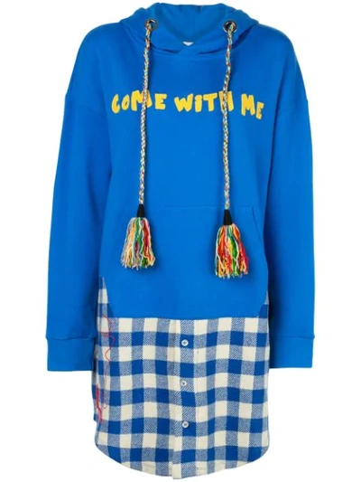 Mira Mikati Oversized Come With Me Hoodie In Blue