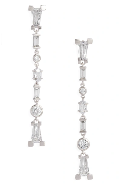 Kendra Scott Rumi Linear Drop Earrings In Silver/lustre Glass
