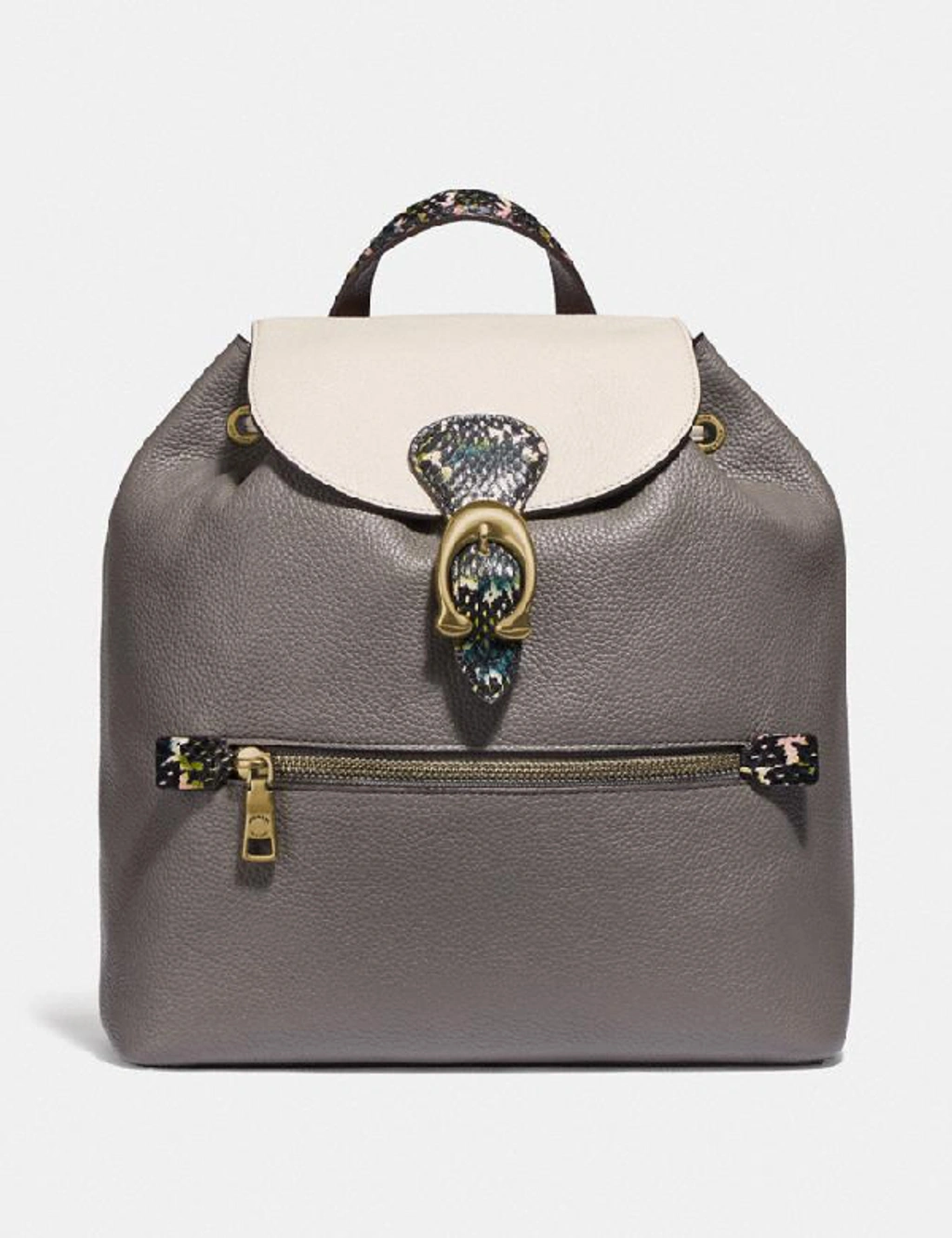 COACH! EVIE BACKPACK IN COLORBLOCK Coach Gray and White Women\'s Backpack Coach Evie Backpack Metallic Graphite | Mercari main image 4