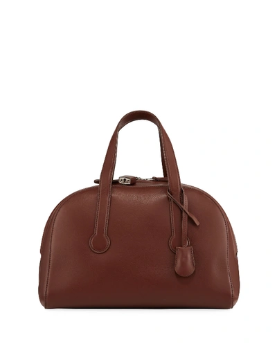 The Row Sporty Bowler 12 Bag In Smooth Leather In Brown