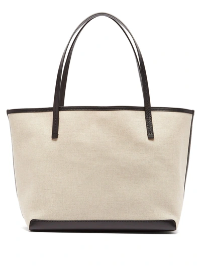 The Row Park Xl Leather-trimmed Canvas Tote In Neutral