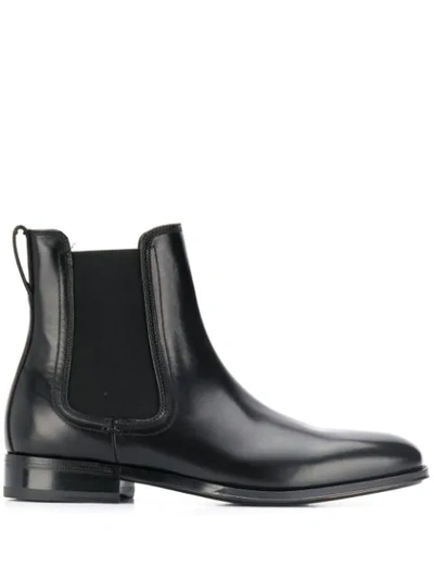 Ferragamo Men's Tom Leather Chelsea Boots In Black