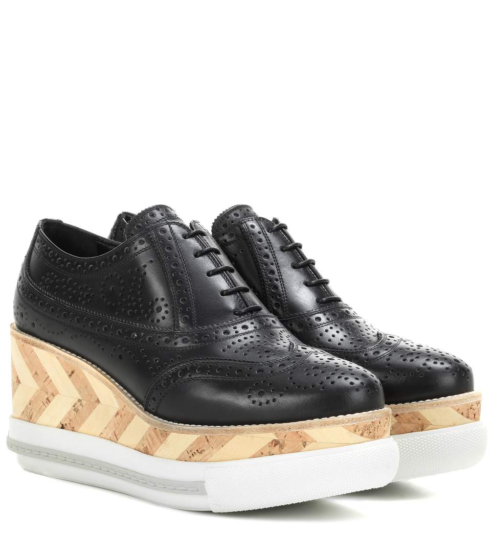 leather platform brogues