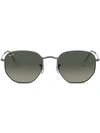 Ray Ban Hexagonal Frame Sunglasses In Metallic