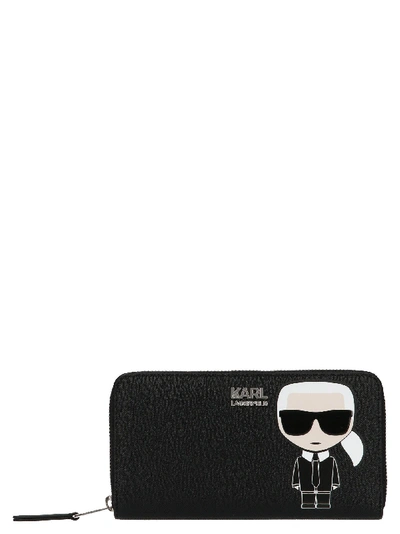 Karl Lagerfeld Women's Wallet Coin Case Holder Purse Card Bifold  K/ikonik In Black