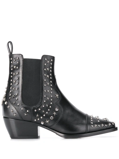 Philipp Plein Low Cowboy Boots In Black