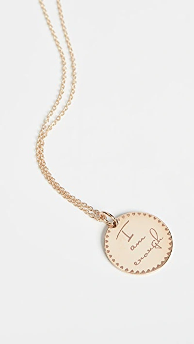 Zoë Chicco 14k Gold Small Mantra Necklace In Yellow