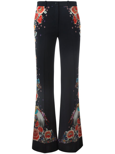 Roberto Cavalli Floral Print Trousers | ModeSens