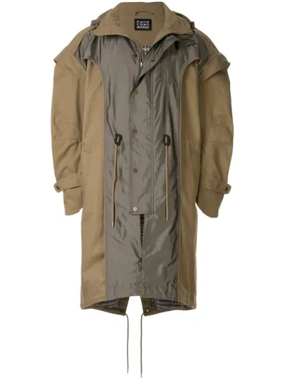 Fengchen Wang Layered Two-tone Parka In Brown