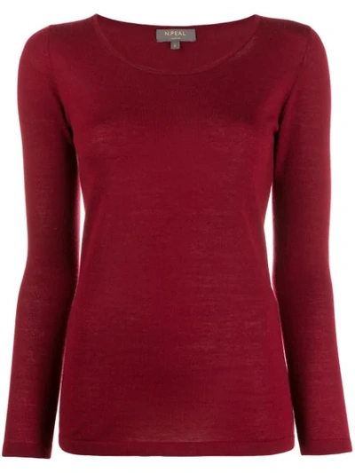 N•peal Cashmere Round Neck Jumper In Red