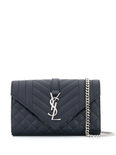 Saint Laurent Small Monogram Shoulder Bag In Blue