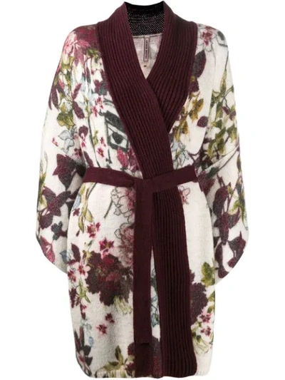 Antonio Marras Knitted Kimono Style Card In Floral Fantasy