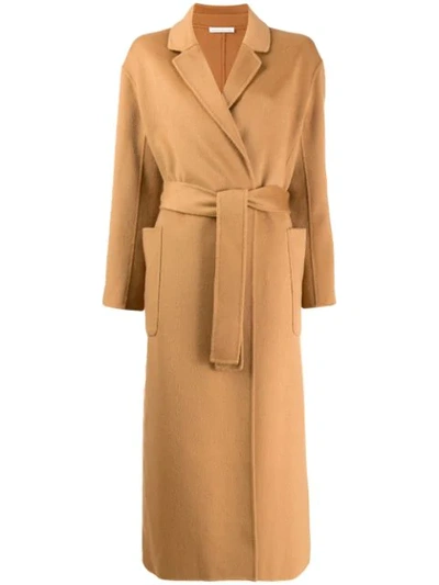 Stefano Mortari Belted Mid-length Coat In Brown