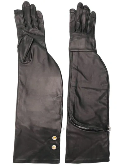 Rick Owens Long Gloves In Black