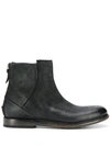 Silvano Sassetti Leather Ankle Boots In Charcoal