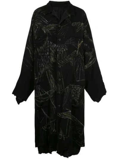Yohji Yamamoto Reversible Long Coat In Black