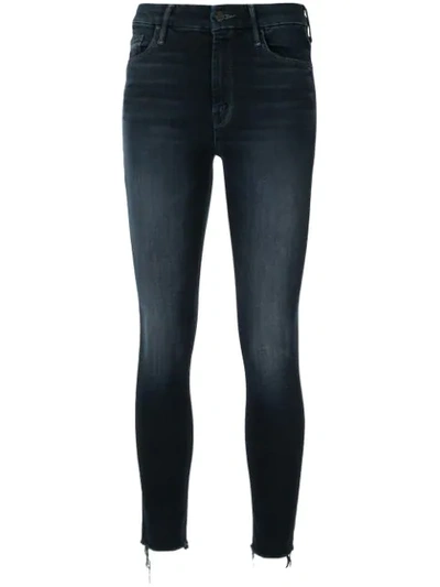 Mother Cropped Skinny-fit Jeans In Blue