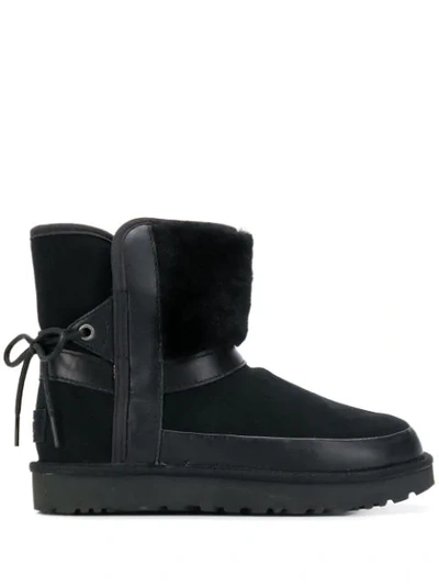 Ugg Leopard Lined Ankle Boots In Black