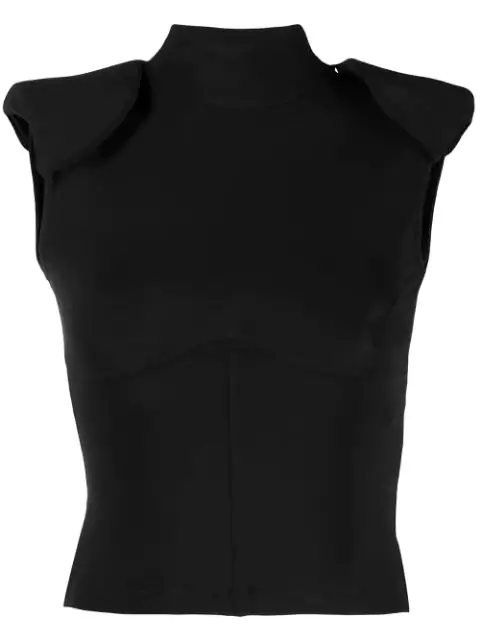 Ben Taverniti Unravel Project Structured Shoulders Top In Black | ModeSens