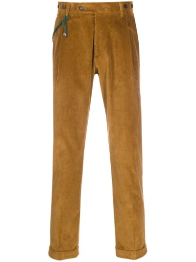 Berwich Cord-detail Corduroy Trousers In Brown