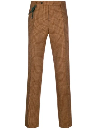 Berwich Cord-detail Checked Trousers In Neutrals