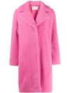 Stand Studio Concealed Front Fastening Coat In Pink