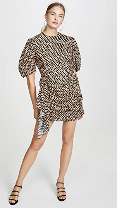 Rhode Pia Dress In Beige Black Dot