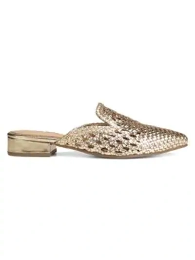 Sam Edelman Women's Clara Woven Leather Mules In Silver