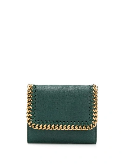 Stella Mccartney Falabella Tri-fold Wallet In Green