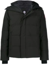 Canada Goose Logo-patch Hooded Padded Short Jacket In Black