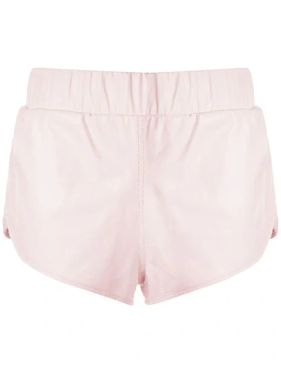 Andrea Bogosian Leather Shorts In Pink