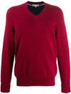 N•peal The Mayfair V-neck Jumper In Red