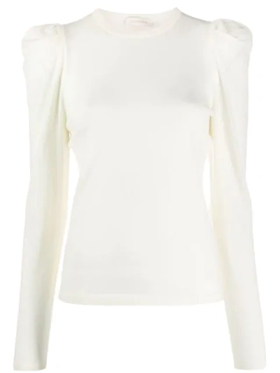 Zimmermann Structured Knitted Top In White